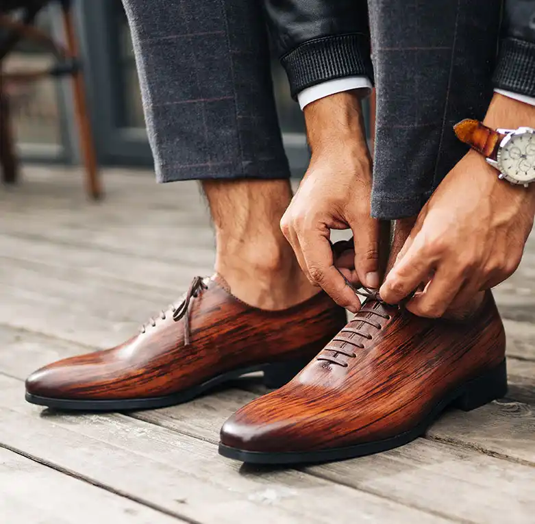 wood grain dress shoes