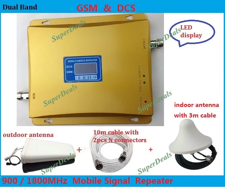 

Dual Band 2g 4g Repeater Amplifiers , GSM Repeater 900MHz 1800MHz Mobile Signal Repeater dcs signal booster + omni antenna