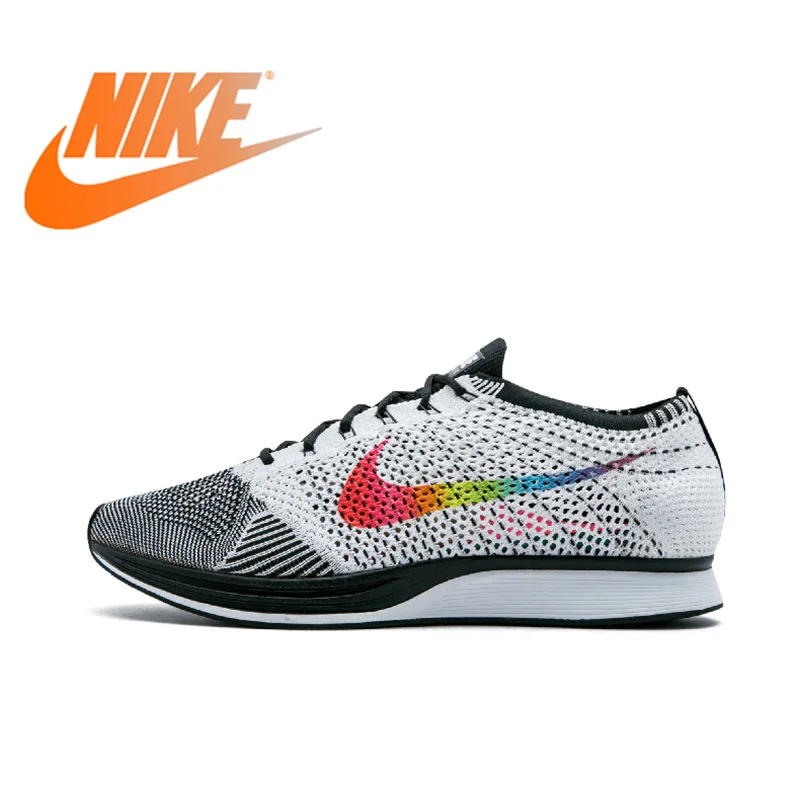 Nike Flyknit Racer оригинальные аутентичные для мужчин бег обувь дышащая Спортивная Открытый Спортивная обувь удобные прочные 526628-500