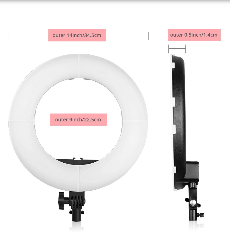 TRAVOR 3 шт./лот светодиодный кольцевой светильник 14 дюймов диммируемая двухцветная кольцевая лампа с штативом держатель для телефона для макияжа Youtube видео фотографии
