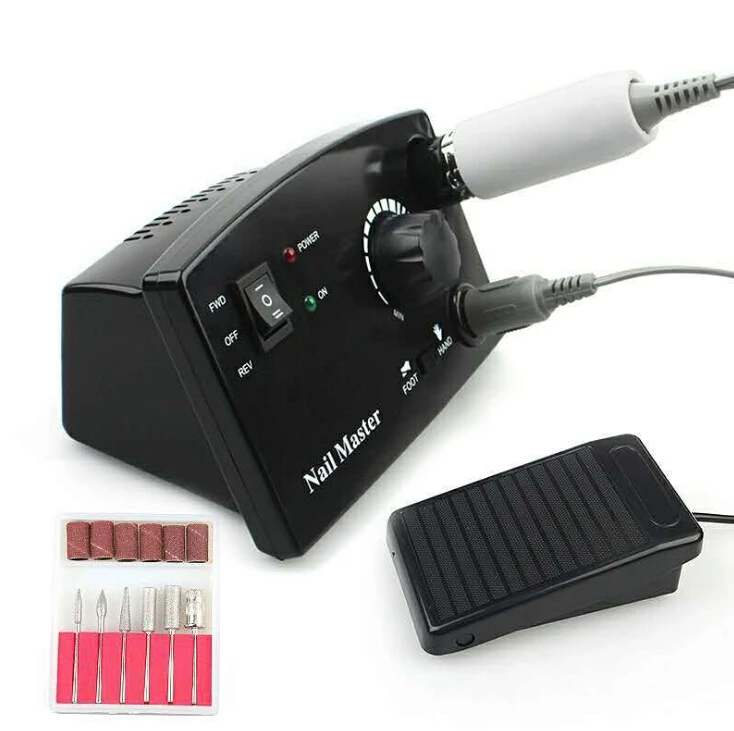 

professional electric nail drill machine white manicure tools and pedicure machine square electric nail file with nail drill bit