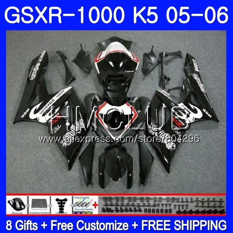 

Bodywork For SUZUKI GSXR-1000 GSXR 1000 05 06 Bodys 33HM.9 GSX-R1000 GSX R1000 05 06 K5 GSXR1000 2005 2006 Fairing Factory black