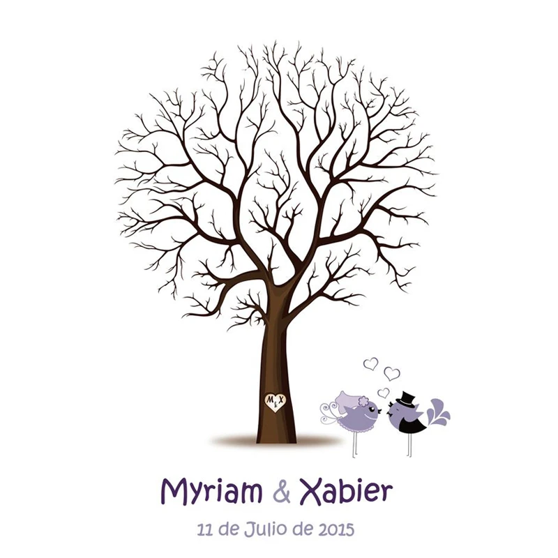 Personnalise Dessines A La Main D Empreintes Digitales De Mariage Arbre Impression Pouce Impression Livre D Or De Mariage Livre D Alternative 6 Encres Pour Livraison Aliexpress