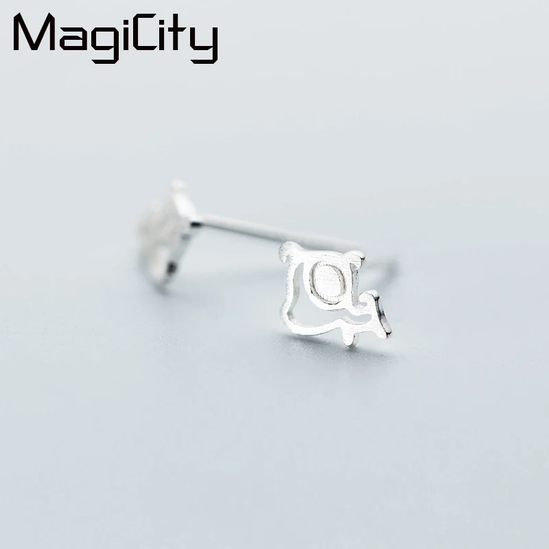 

100% 925 Sterling Silver Women Jewelry Fashion Cute Tiny Hollow Dog Stud Earrings For Kids Daughter Girls Pendientes Brincos