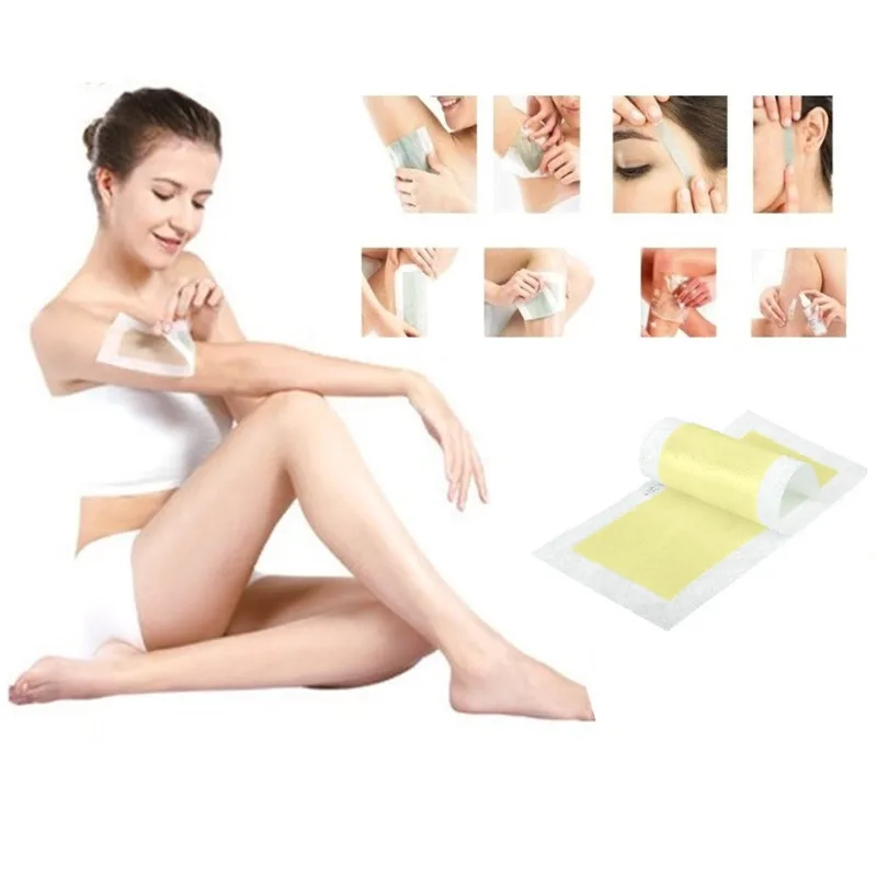 20pcs=10sheets Summer New Hot Sale Professional Hair Removal Double Sided Cold Wax Strips Paper For Leg Body Skin Care