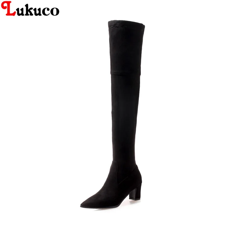 

2019 Flock Leather Lady Boots Size 43 44 45 46 47 48 Short Plush Botas Over The Knee Women Boot Handmade Warm Plush Shoes Woman