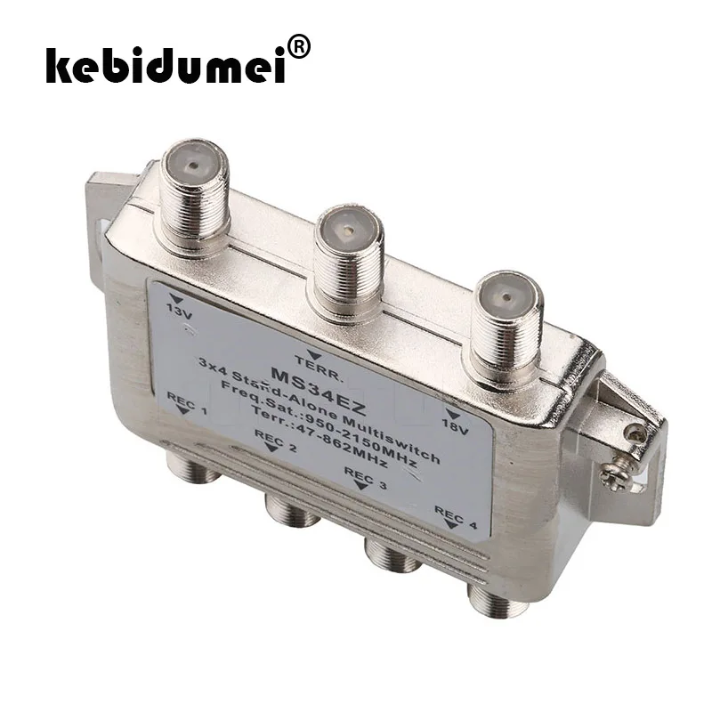

kebidumei Hight Quality MS34EZ 3x4 Satellite MultiSwitch Splitter FTA TV LNB Switch for TV Satellite Receiver