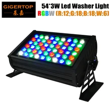 TIPTOP сценический светильник 54x3 Вт RGBW цвет уплотненный маленький размер плоский алюминиевый водонепроницаемый светодиодный настенный светильник ЖК-дисплей 8 Channell