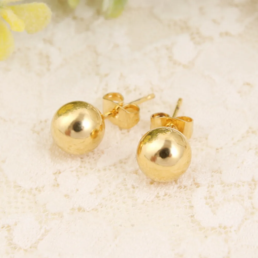 Женские серьги подвески 4 мм 6 8 10 желтого цвета|ball earrings|earrings for womenearrings women designer |