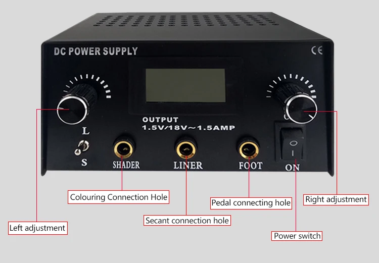 Горячая татуировки lcd цифровой двойной выход питания Высокое качество Черный источник питания для татуировки наборы машины