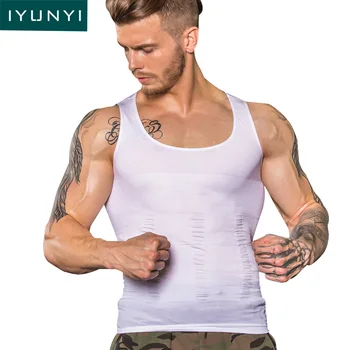 

IYUNYI Men's Abdomen Slimming Vest Body Shapers Fat Burning Fitness Underwear Vest Corset Men Tummy Trimmer Shapewear Tank Tops