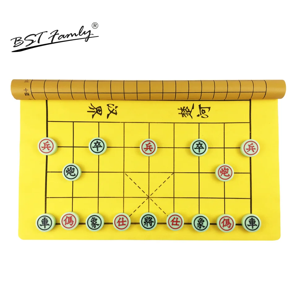 

Chinese Chess Xiang Qi Emerald Chess Pieces Folding PU Chessboard No Magnetic Old Chinese Game for Kids Adult Gift BSTFAMLY C20