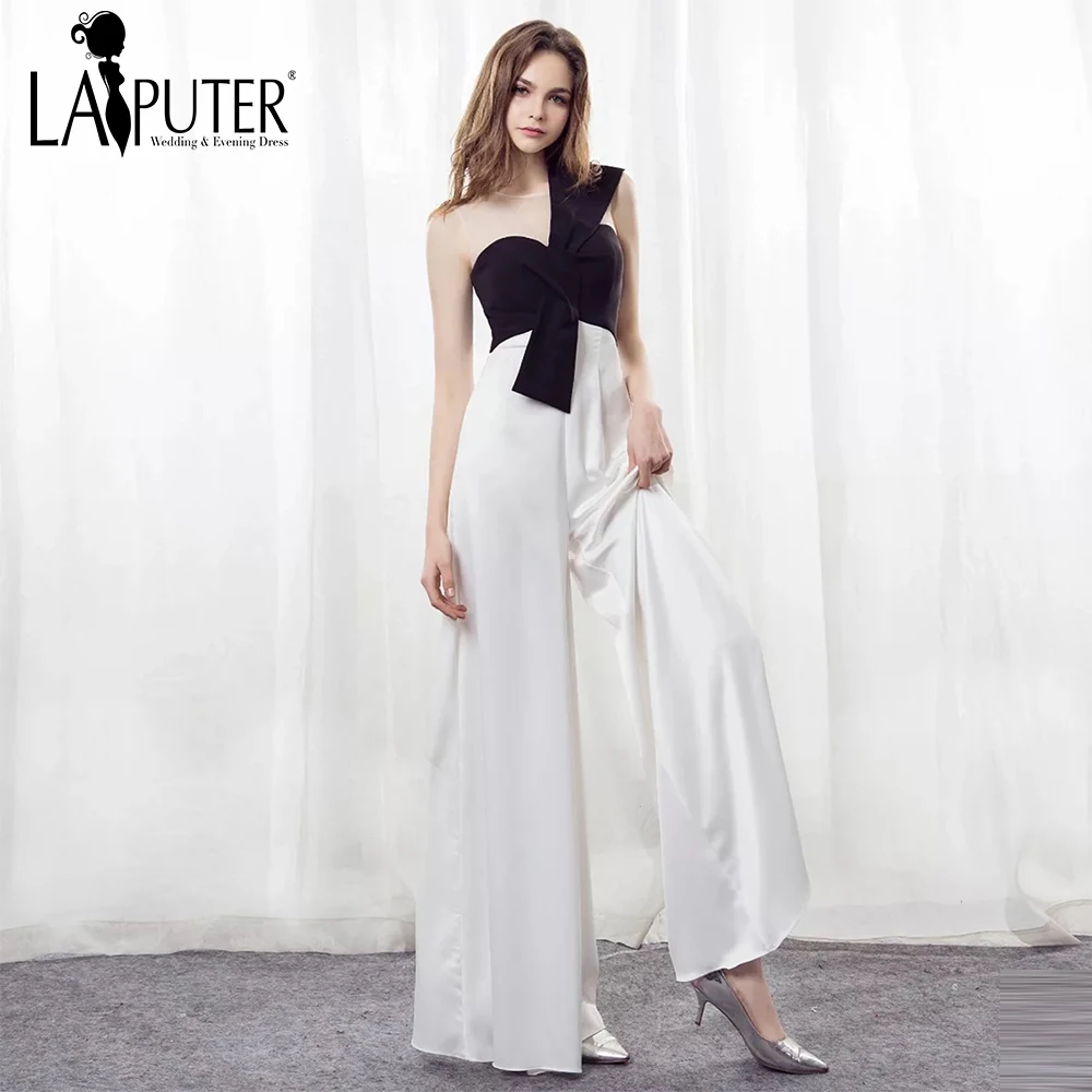 

Laiputer 2018 New Mother of the Bride Dresses Black and white Pants Women Skirt Custom Made Elegant Party Gown