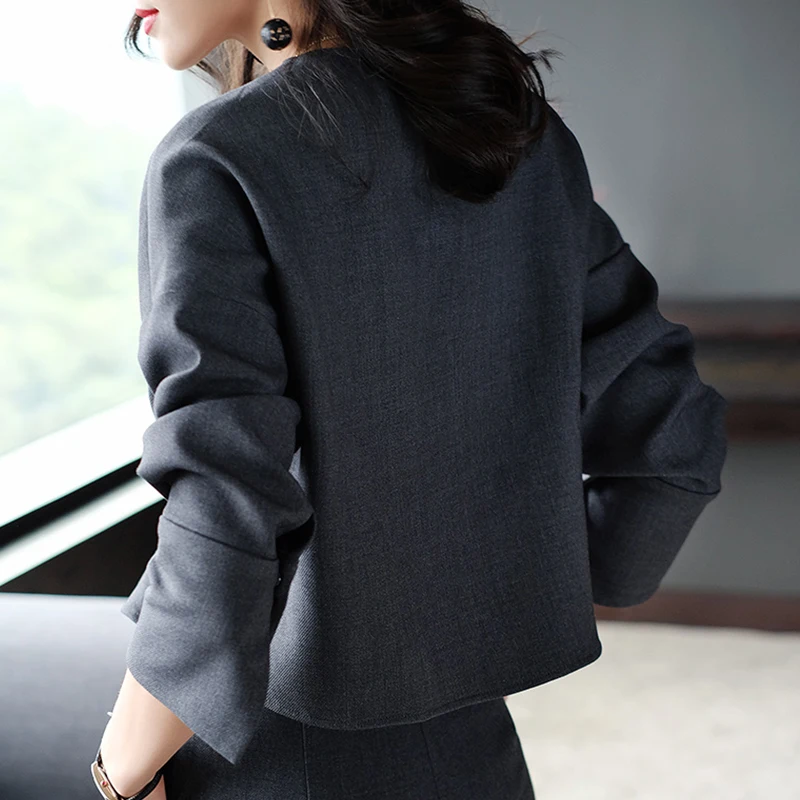 New 2018 Spring Autumn Fashion Women's Business Pants Suits Pearl Button Ruffles Suits For Women 2 Pieces Set Large size S-XL New 2018 Spring Autumn Fashion Women's Business Pants Suits Pearl Button Ruffles Suits For Women 2 Pieces Set Large size S-XL