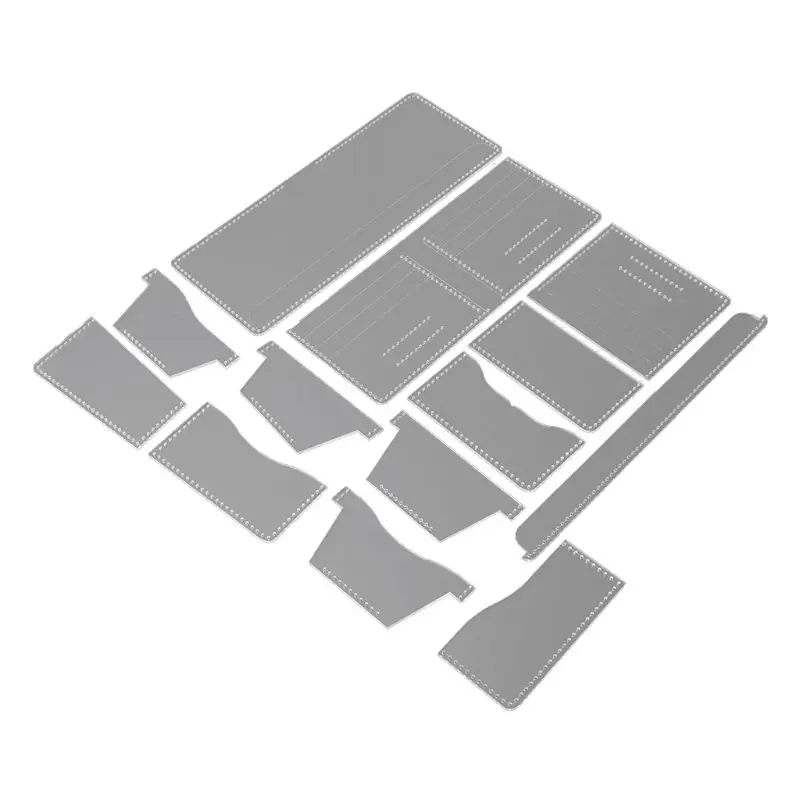 Ceny OOTDTY 13 sztuk przezroczysty akrylowy szablon do wykonania portfela szablon zestawy skóra Craft DIY zestawy narzędzi ręcznie robione