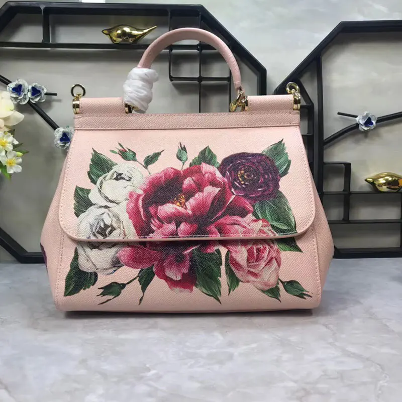 

2009 New European and American Fashion Na Pink Canned Printed Box-like Colored Printed Lady's Bag with One Shoulder and Oblique