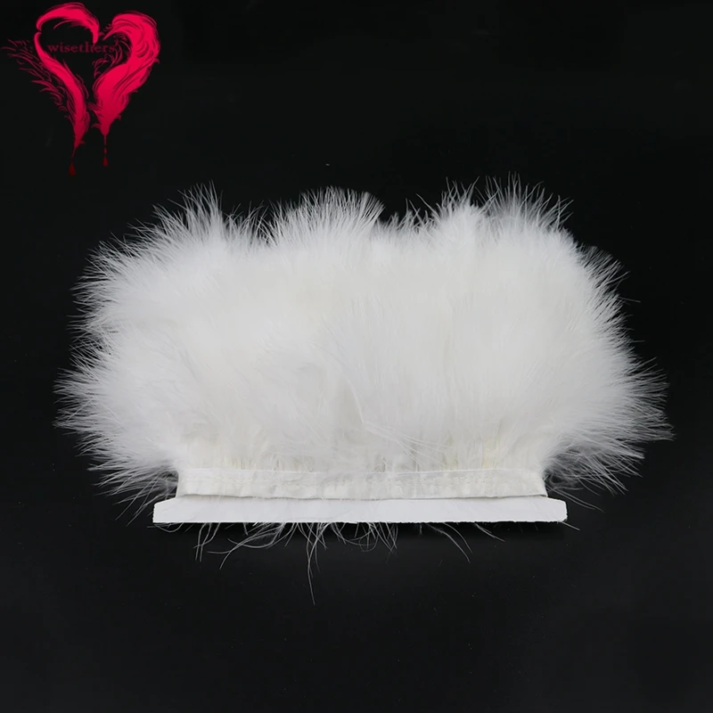 

12 Colors 1 Meter Width 6-8 CM Fancy Soft Fluffy Dyed Colorful Turkey Marabou Feather Ribbon Lace Trim Party Garment Decoration