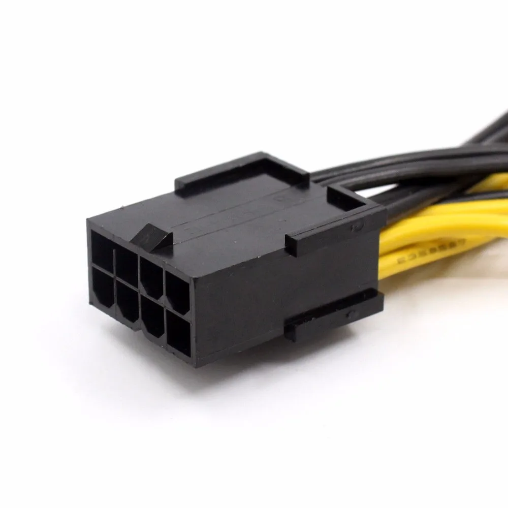 30cm PCI-E PCIE 8pin Female to 2 Port Dual 8pin 6+2p Male GPU Graphics Video Card Power Cable Cord 18AWG Wire for Mining Miner