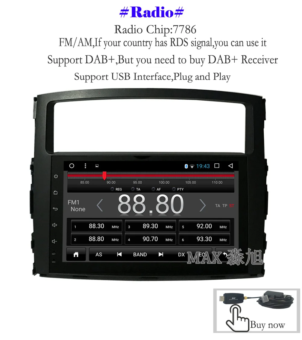 Sale MAX Android 8.1.0 Car DVD For Mitsubishi PAJERO V97 2006 2007 2008 2009 2010 2011 2012 2013 2014 2015 Radio RDS GPS Free Map SWC 4