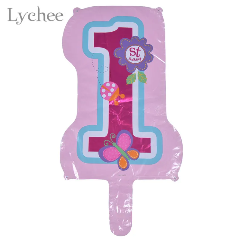 

Lychee 1st Aluminum Film Balloons Kids Birthday Party Decorations Baby Shower Supplies