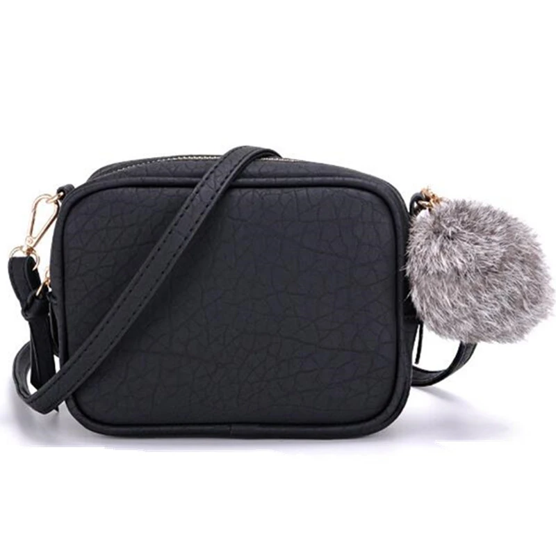 Gusure модные трендовые маленькие сумки через плечо с меховыми бомбонами, подвесная сумка для Для женщин Повседневное Мини милая сумка через плечо