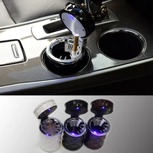 Rete Автомобильная пепельницы сигарет для хранения пластиковый портативный стенд Универсальный подходит креативный бездымный светодиодный свет роскошный дизайн