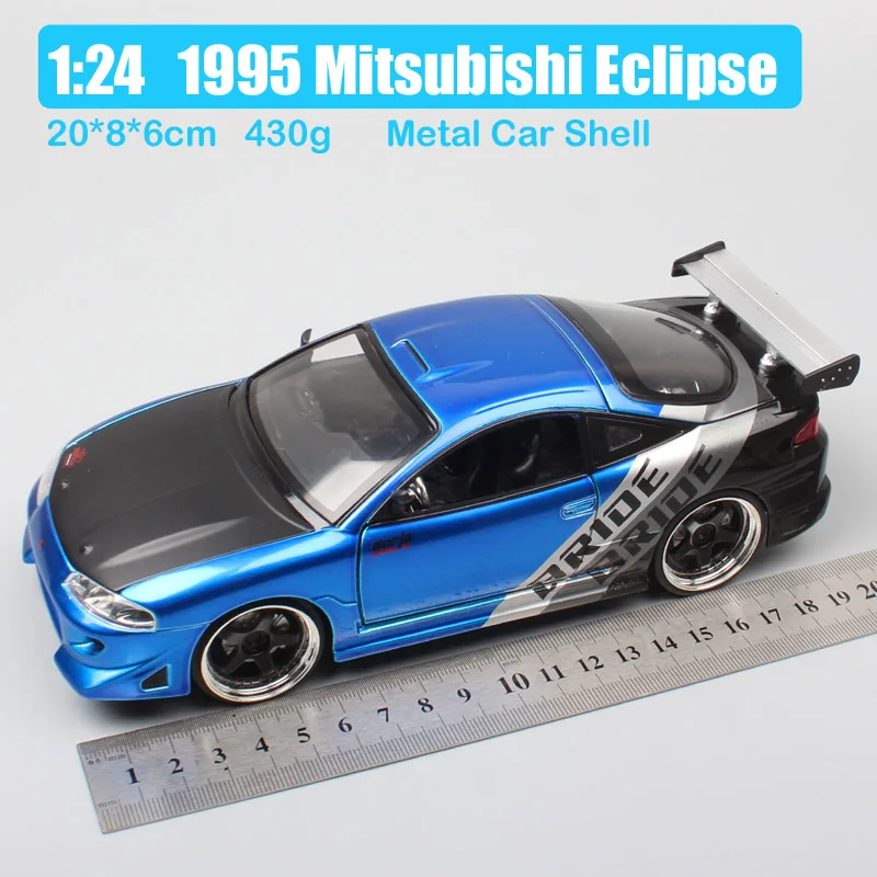 1/24 Jada 1995 Mitsubishi Eclipse, гоночные литые автомобили, металлическая спортивная модель автомобиля, масштабные игрушки, миниатюрный подарок для мальчика - Цвет: Mitsubishi Eclipse24