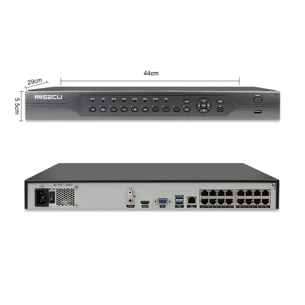 MISECU H.265 16CH POE KIT 1080P NVR Real POE 48 в 2MP 16 шт. POE 2,8-12 мм Модуль камеры с зумом ночной Водонепроницаемый P2P IP cctv система