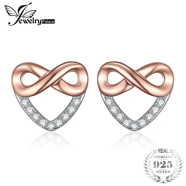 JewelryPalace Infinity Heart Cubic Zirconia Stud Earrings 925 Sterling Silver Gi JewelryPalace Infinity Heart Cubic Zirconia Stud Earrings 925 Sterling Silver Gi