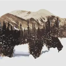 5789 Большой Зимний Медведь-Раскраска по номерам наборы для взрослых DIY