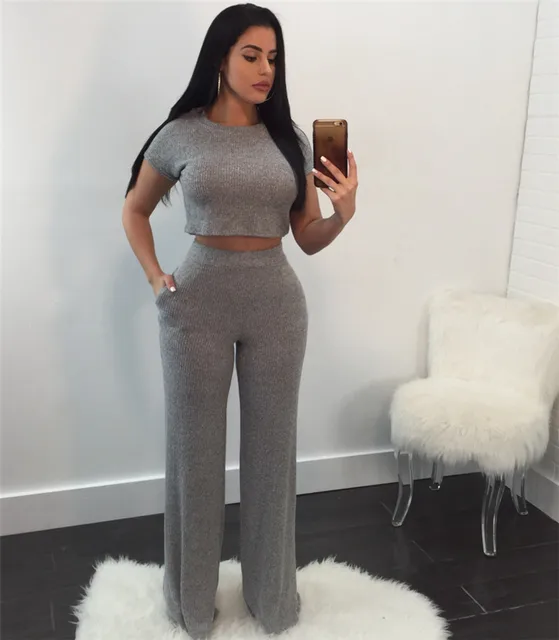 Knitted Tracksuit Women Loungewear Casual Two Piece Sets