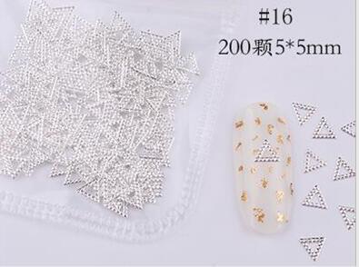 Mixed 3D DIY Hollow Metal Frame For Nail Art Decor Geometry Golden Tips DIY Nail Art Tools Fashion Nail Studs P3R#
