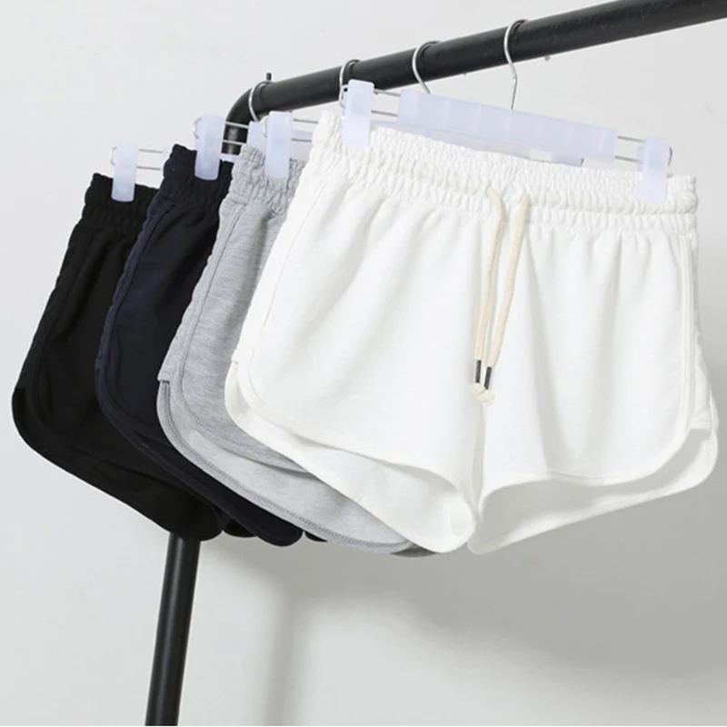 

micro mini shorts fitness feminino Drawstring white athletic short deportivos femme Elastic Regular shorts women