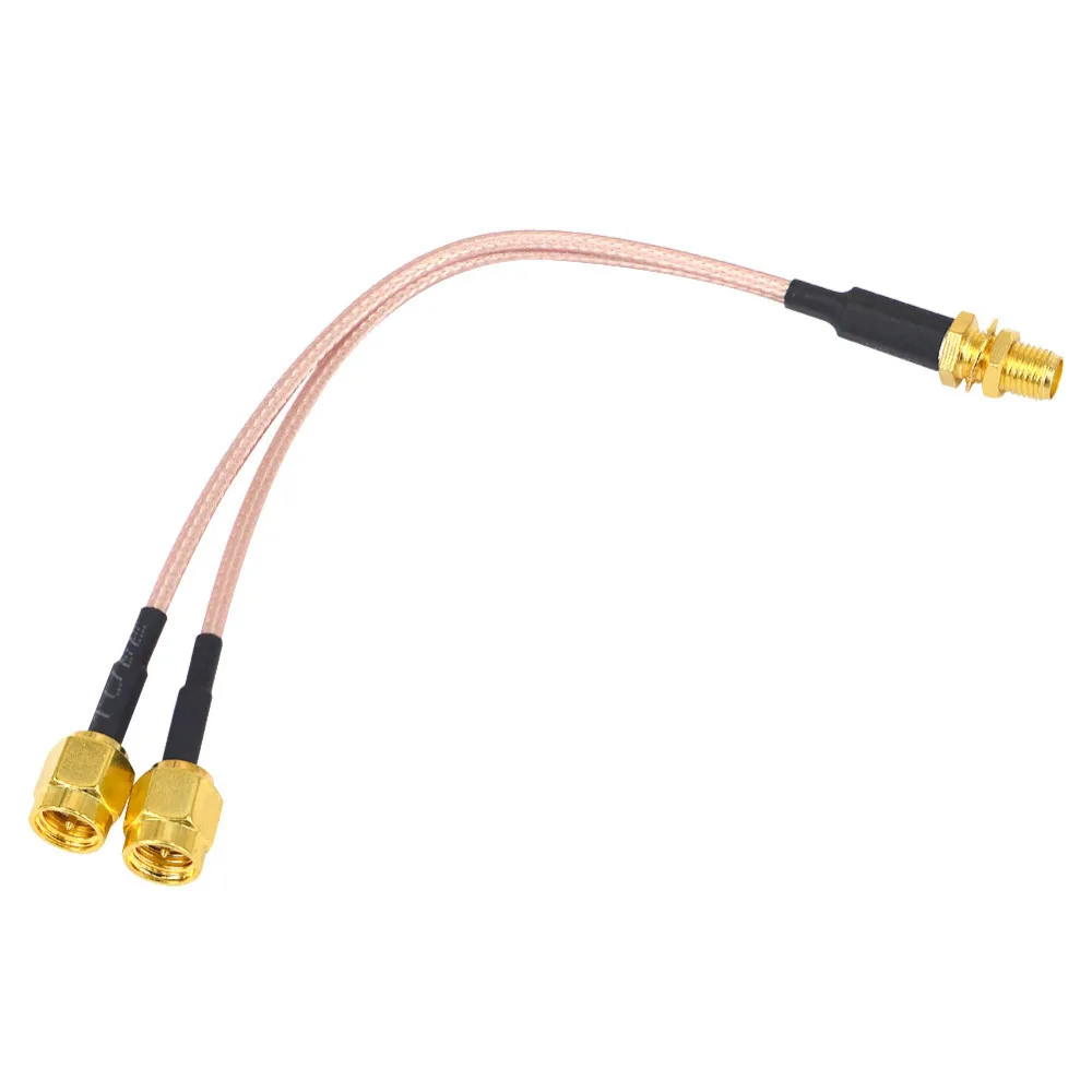 

SMA female nut to 2X SMA male plug Y type Splitter Combiner Pigtail cable RG316 15CM 6" for wifi router