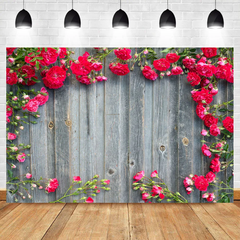 

Mehofoto Flower Rose Wood Photo Background Spring Wedding Background for Photo newborn baby child photophone photocall
