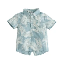 Рубашки для мальчиков коллекция года, летние повседневные блузки одежда для маленьких мальчиков детские футболки с принтом перьев, детская одежда рубашки для мальчиков возрастом от 2 до 8 лет