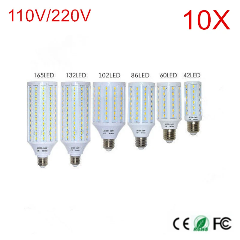 10 шт. Светодиодная лампа B22 E27 E40 42/60/86/102/132/165 светодиодные чипы AC110V/220V светодиодный