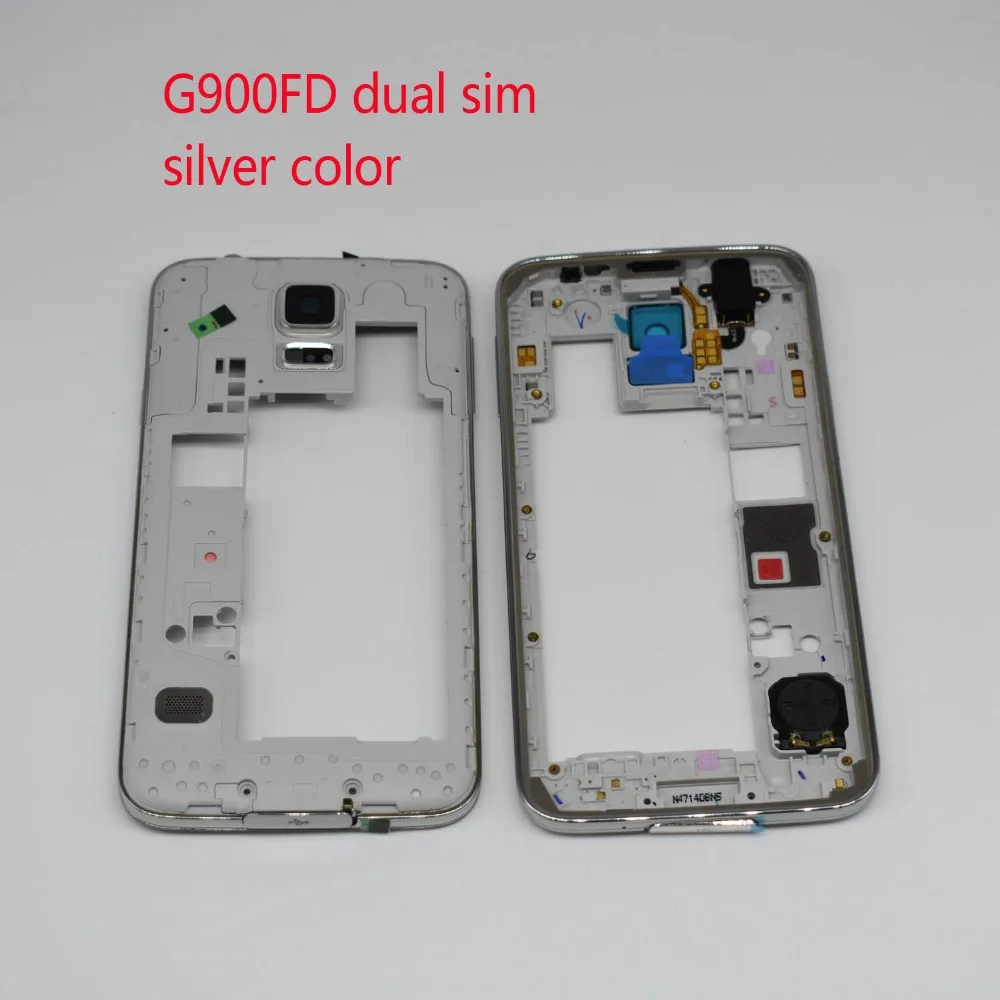 Оригинальный корпус со средней рамкой для Samsung Galaxy S5 G900H G900F G900FD две sim карты