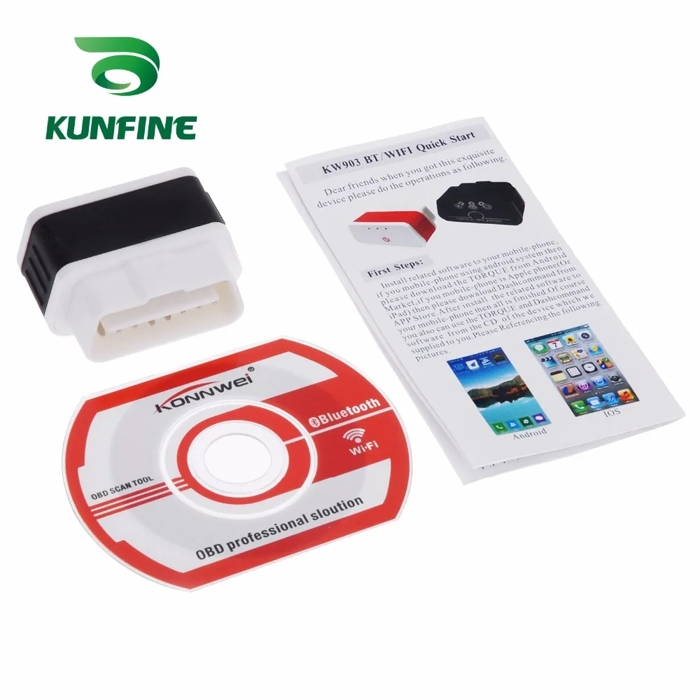KUNFINE автомобильный iCar2 OBD2 ELM327 iCar 2 KW903 Wifi OBD 2 код сканер диагностический инструмент интерфейс для IOS iPhone iPad Android