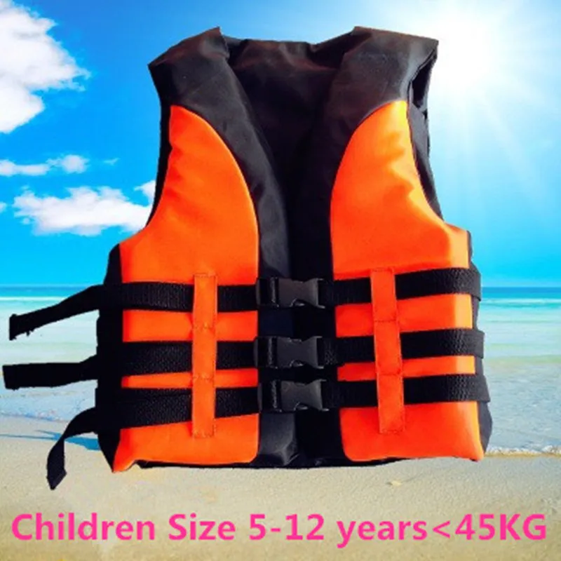 Дети Профессиональный Купальники полиэстер спасательный жилет набор для выживания для спасательный жилет серфинг хорошее качество L430 - Цвет: Orange 5 to 12 years