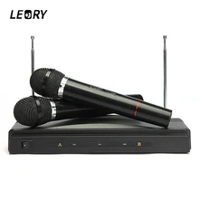 LEORY Karaoké Microphone Système Double Sans Fil De Poche Microphones À Condensateur Mic Avec Récepteur Pour La Maison BRICOLAGE KTV Chant