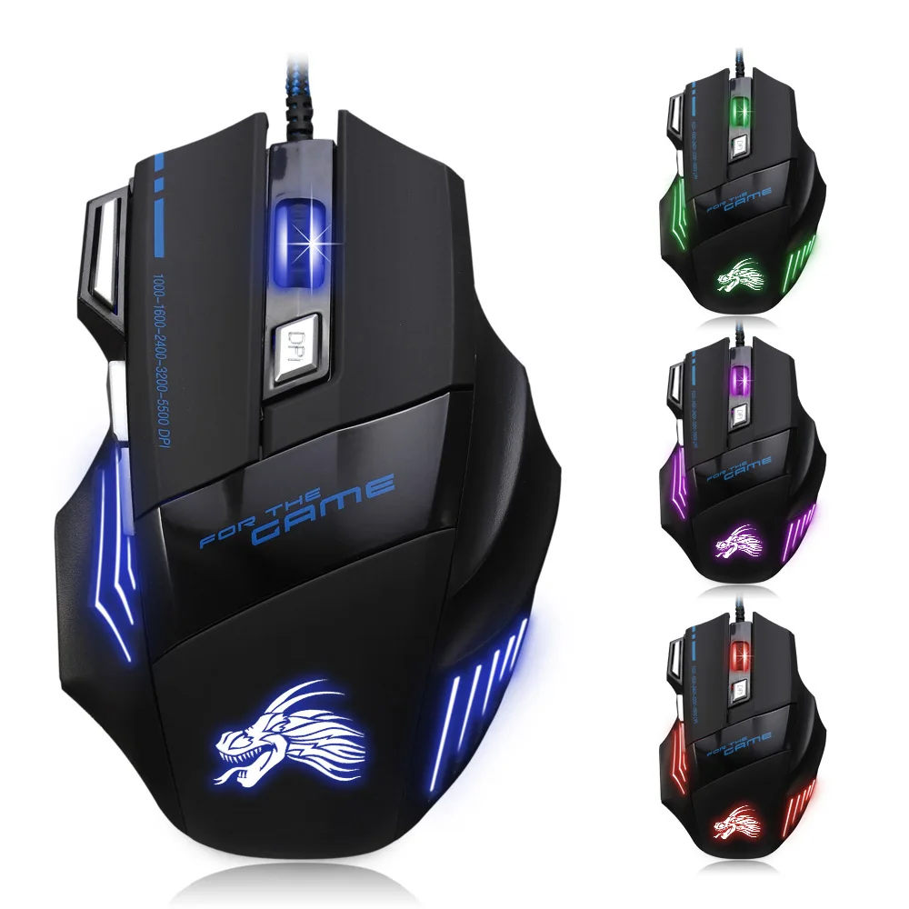 Blue-ray LED 2000 DPI Optical USB Wired Gaming Mouse Mice for PC Desktop Laptop