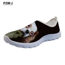 FORUDESIGNS/Женская обувь на плоской подошве с изображением животного собаки; женские кроссовки; Повседневная легкая пляжная женская обувь с сеткой; лоферы; zapatos mujer