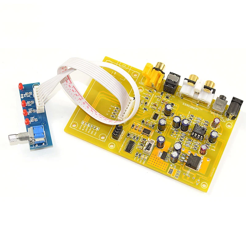 Triple Switch DAC Decoder Board ES9038 Q2M DC 12V Support Fiber Coaxial USB Input HiFi Audio Amplifier Board
