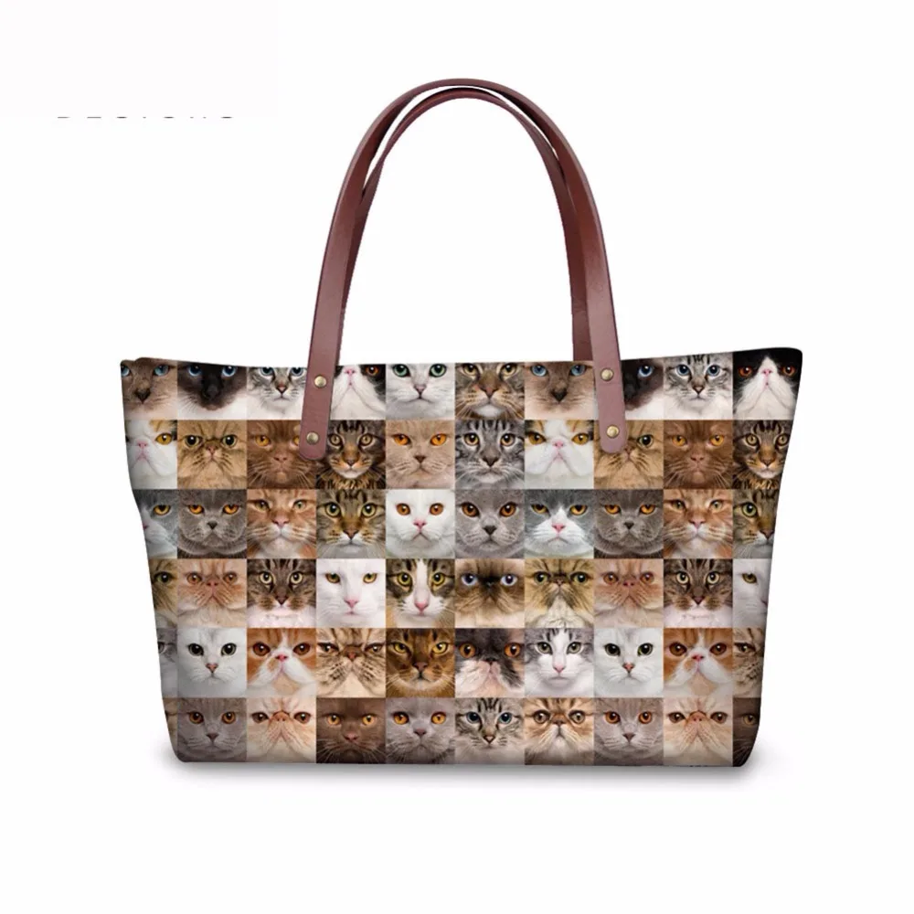 

Noisydesigns Animal Puzzle Pattern Shoulder Bag Big bag Women Hand Bag Beach Totes Travel Tote Sac a main Wholesale