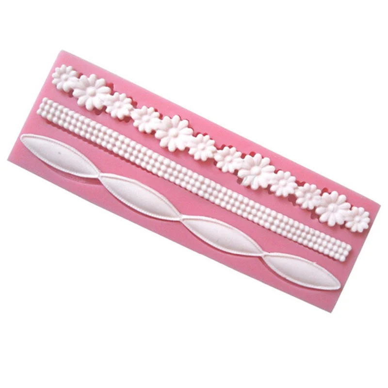 JX-LCLYL New Silicone Flower Strip Ribbon Fondant Mold Cake Decorating Craft DIY Mould