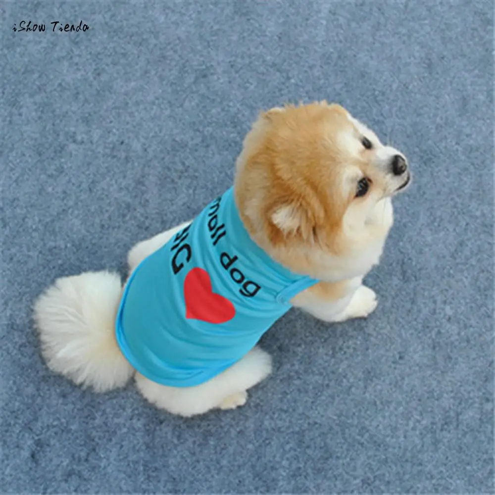 

ISHOWTIENDA New 1pc Fashion Summer Cute Dog Pet Vest Puppy Printed Cotton T Shirt Pets Dog Vest XS/S/M/L New