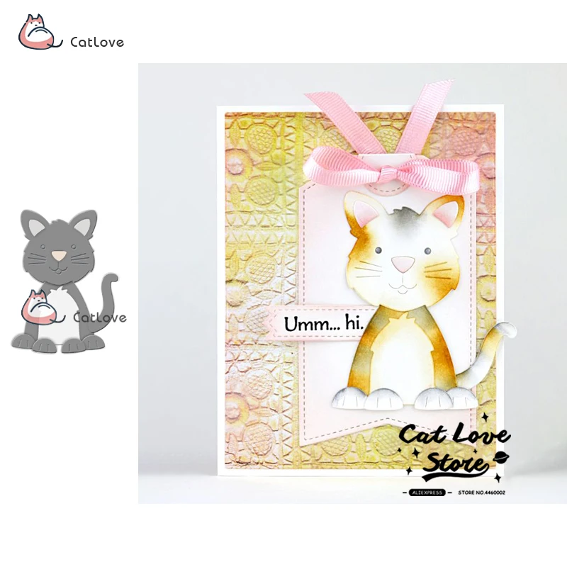 

Lovely Cat Animal Metal Cutting Dies Stencils For DIY Scrapbooking Paper Card Decorative Craft Dies Embossing Die Cuts New 2019