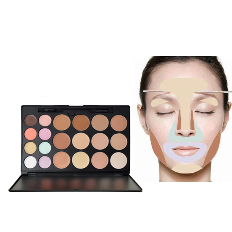 20 Colors Concealer Palette Makeup Black eye acne concealer with brushes Facial Cosmetic Set