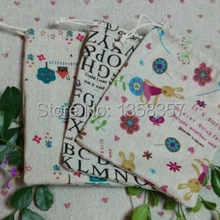 100 шт./лот джута/лен drawstring подарочные пакеты для косметики/мобильный телефон упаковке, размер быть настроены, различные цвета